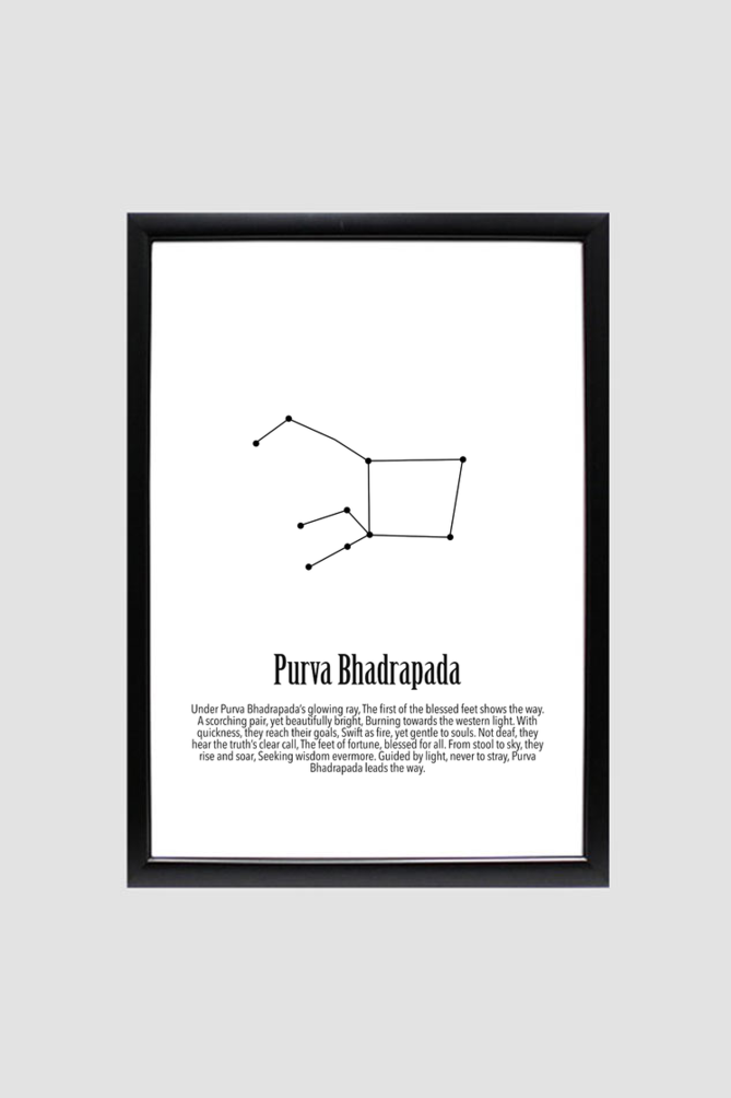 PURVA BHADRAPADA NAKSHATRA Wall Art Print Poster Framed
