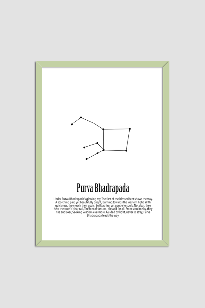 PURVA BHADRAPADA NAKSHATRA Wall Art Print Poster Framed