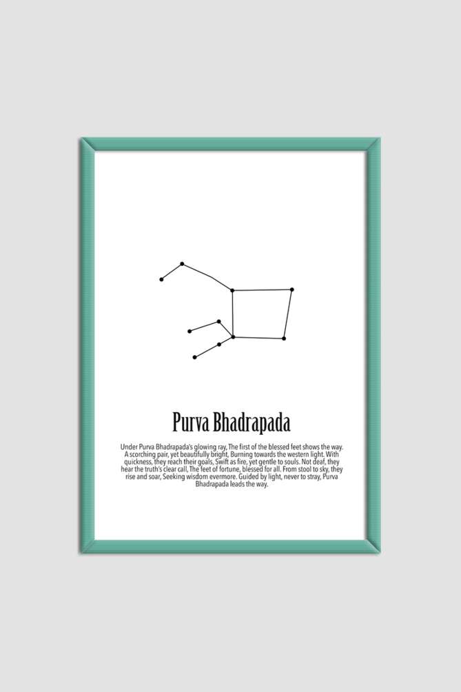 PURVA BHADRAPADA NAKSHATRA Wall Art Print Poster Framed