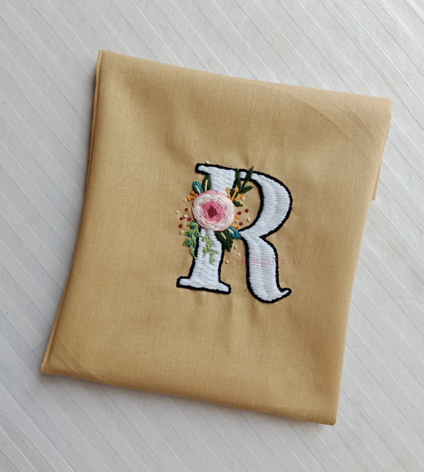 R Embroidery Patch (Handmade)
