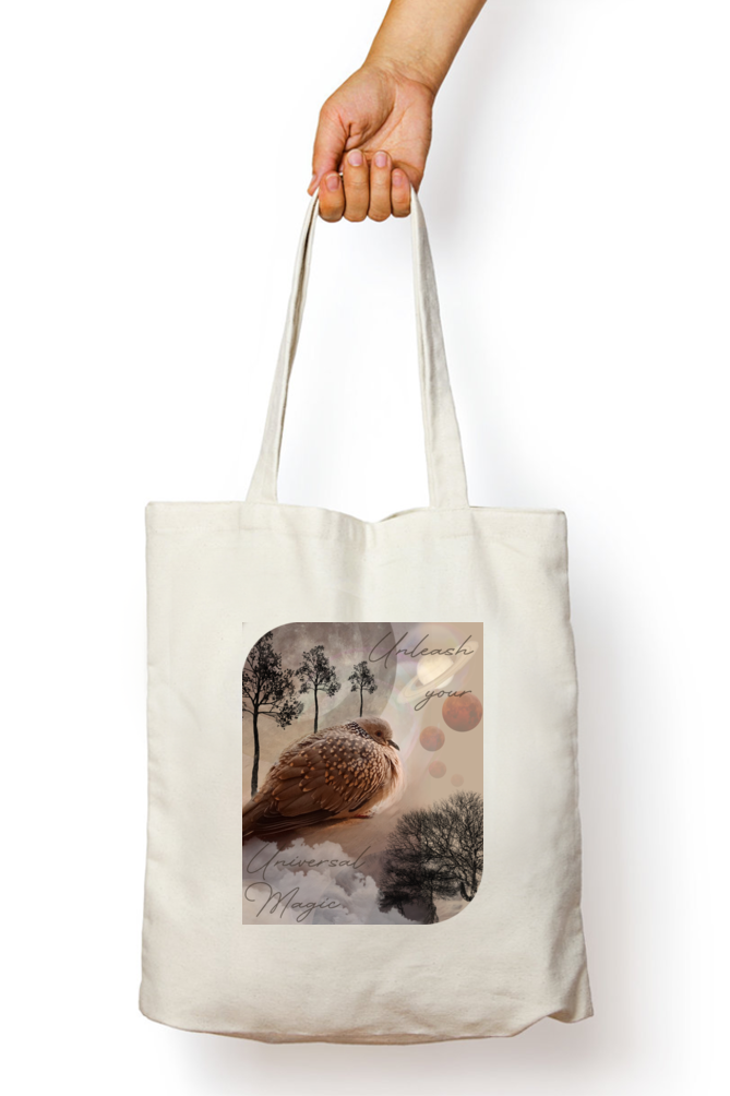 Cotton Printed Tote bag with Zipper