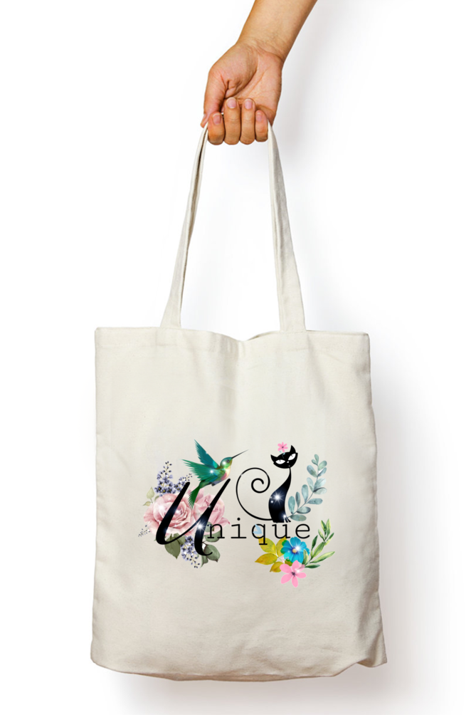 Cotton Printed Tote bag with Zipper