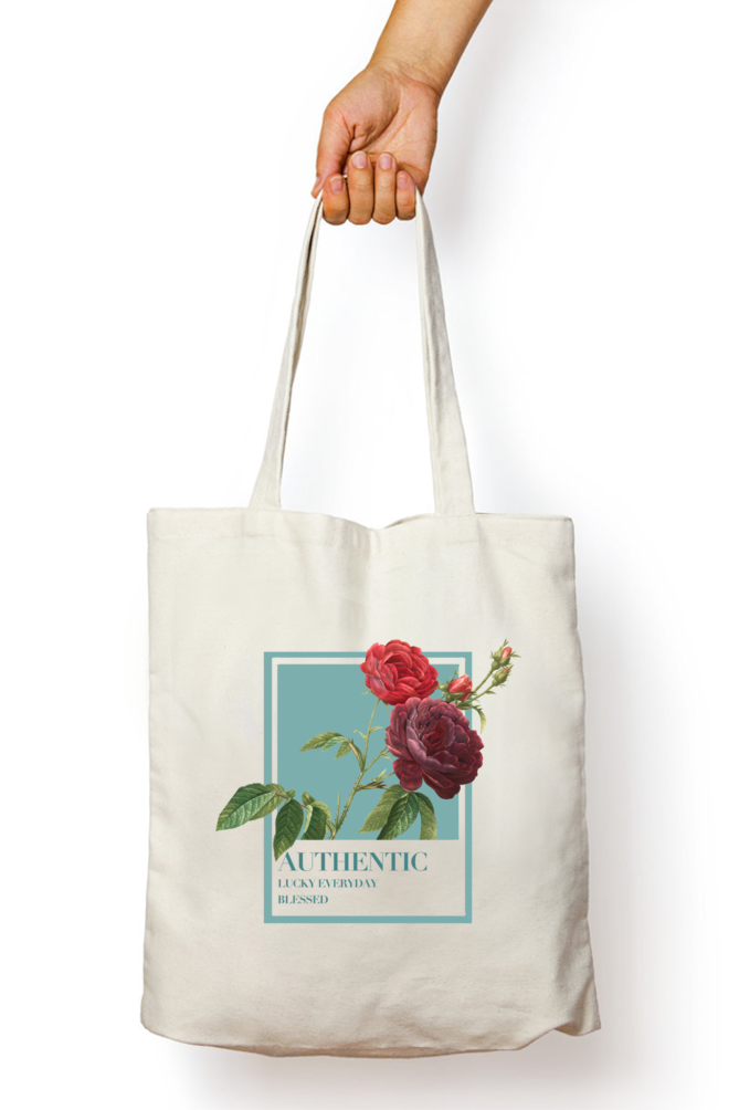 Cotton Printed Tote bag with Zipper