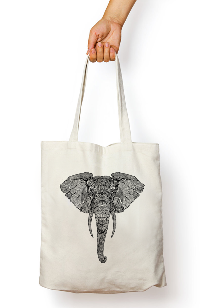 Cotton Printed Tote bag with Zipper