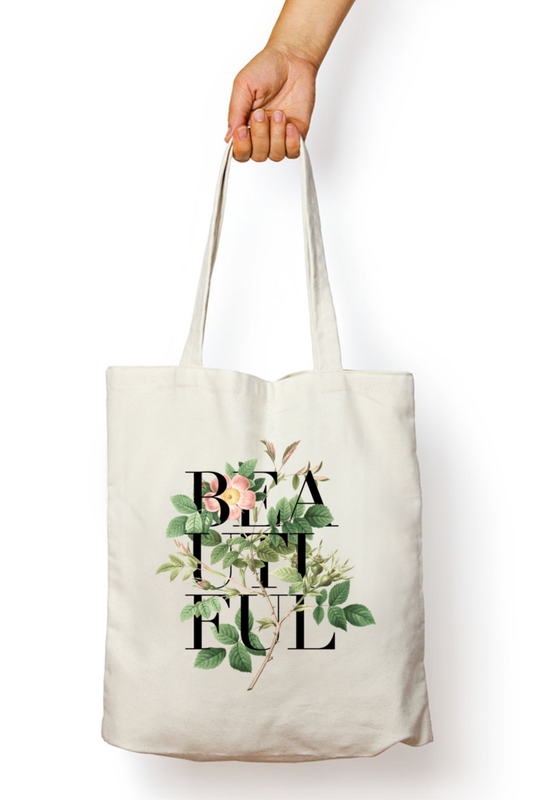 Cotton Printed Tote bag with Zipper