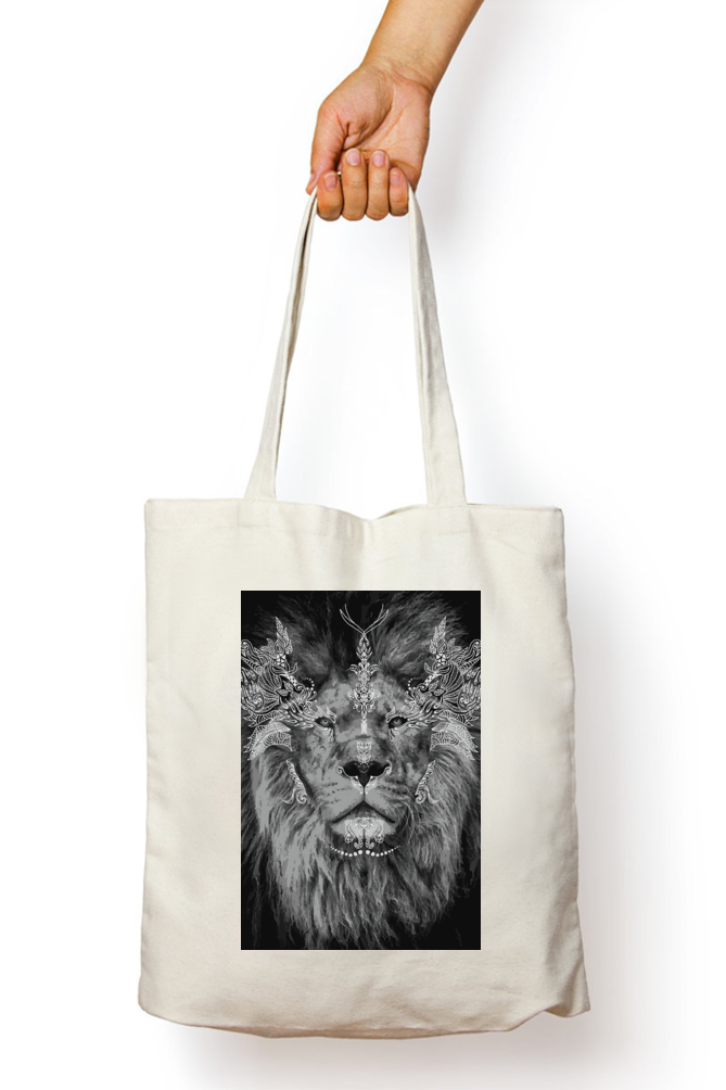 Cotton Printed Tote bag with Zipper