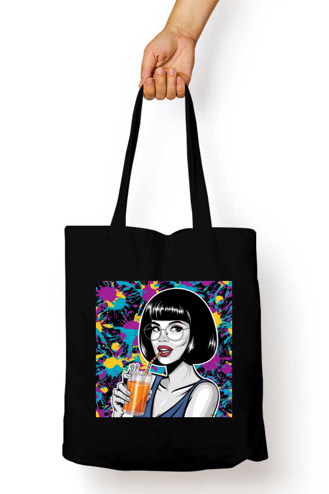 Cotton Printed Tote bag with Zipper