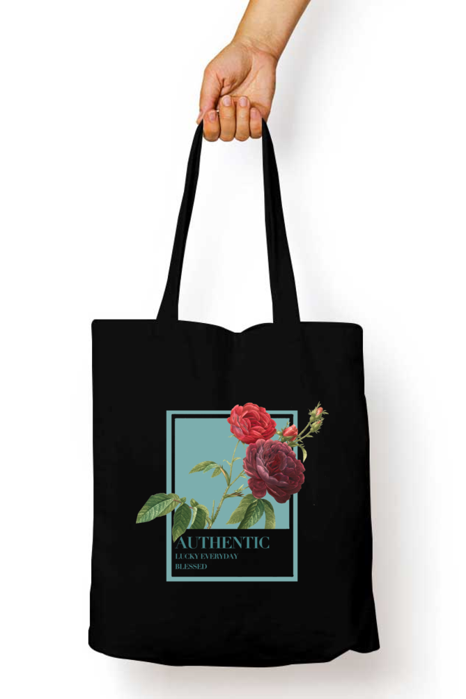 Cotton Printed Tote bag with Zipper