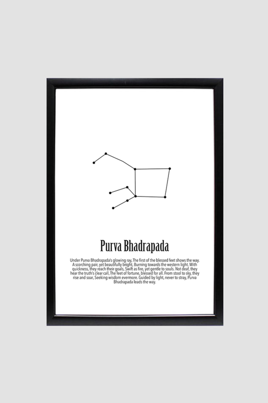 PURVA BHADRAPADA NAKSHATRA Wall Art Print Poster Framed
