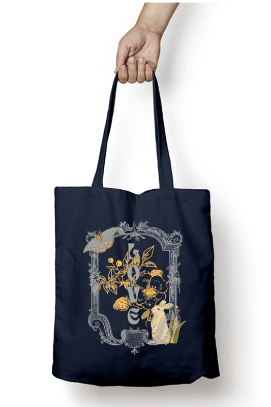 Cotton Printed Tote bag with Zipper