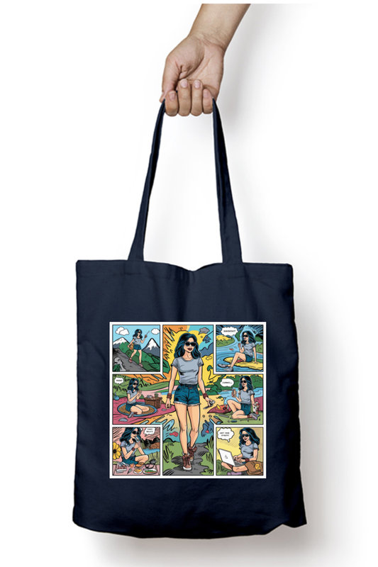 Cotton Printed Tote bag with Zipper