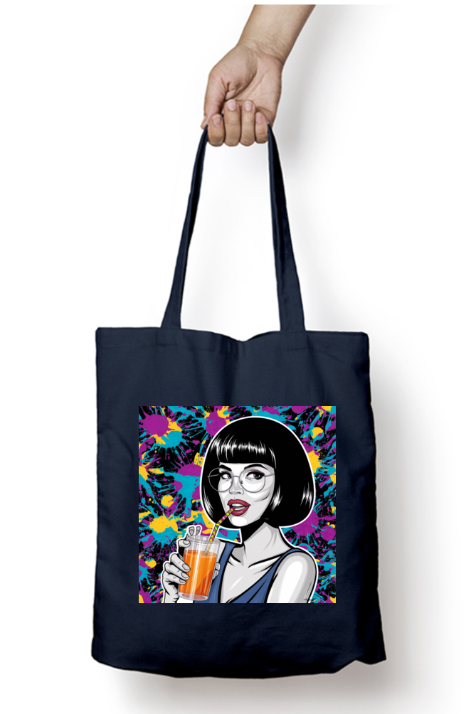 Cotton Printed Tote bag with Zipper