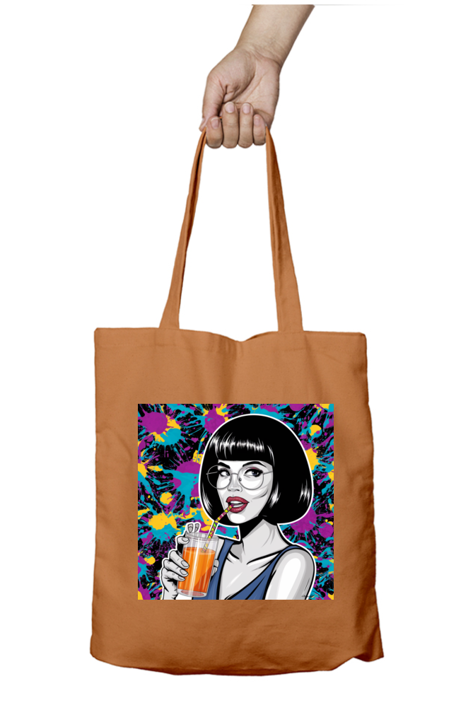 Cotton Printed Tote bag with Zipper