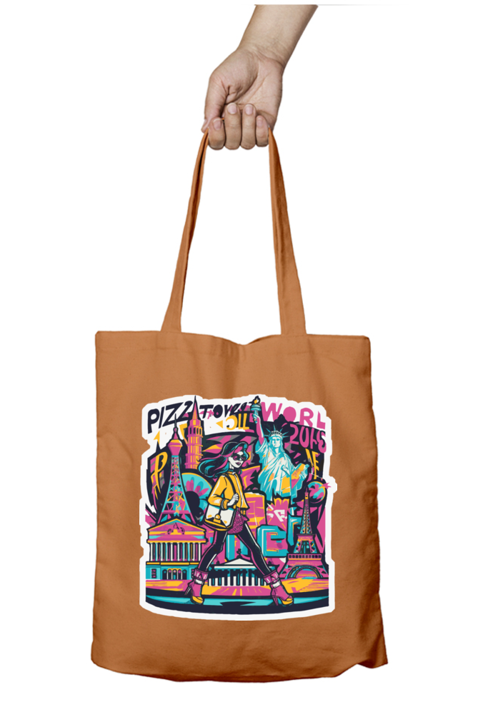 Cotton Printed Tote bag with Zipper