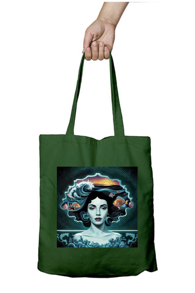 Cotton Printed Tote bag with Zipper