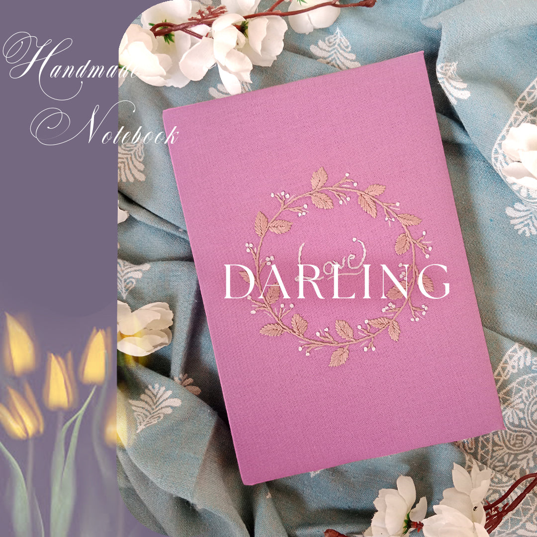 DARLING - Hand Embroidered Notebook