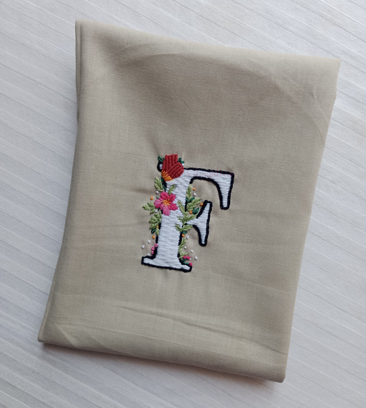 F Embroidery Patch (Handmade)