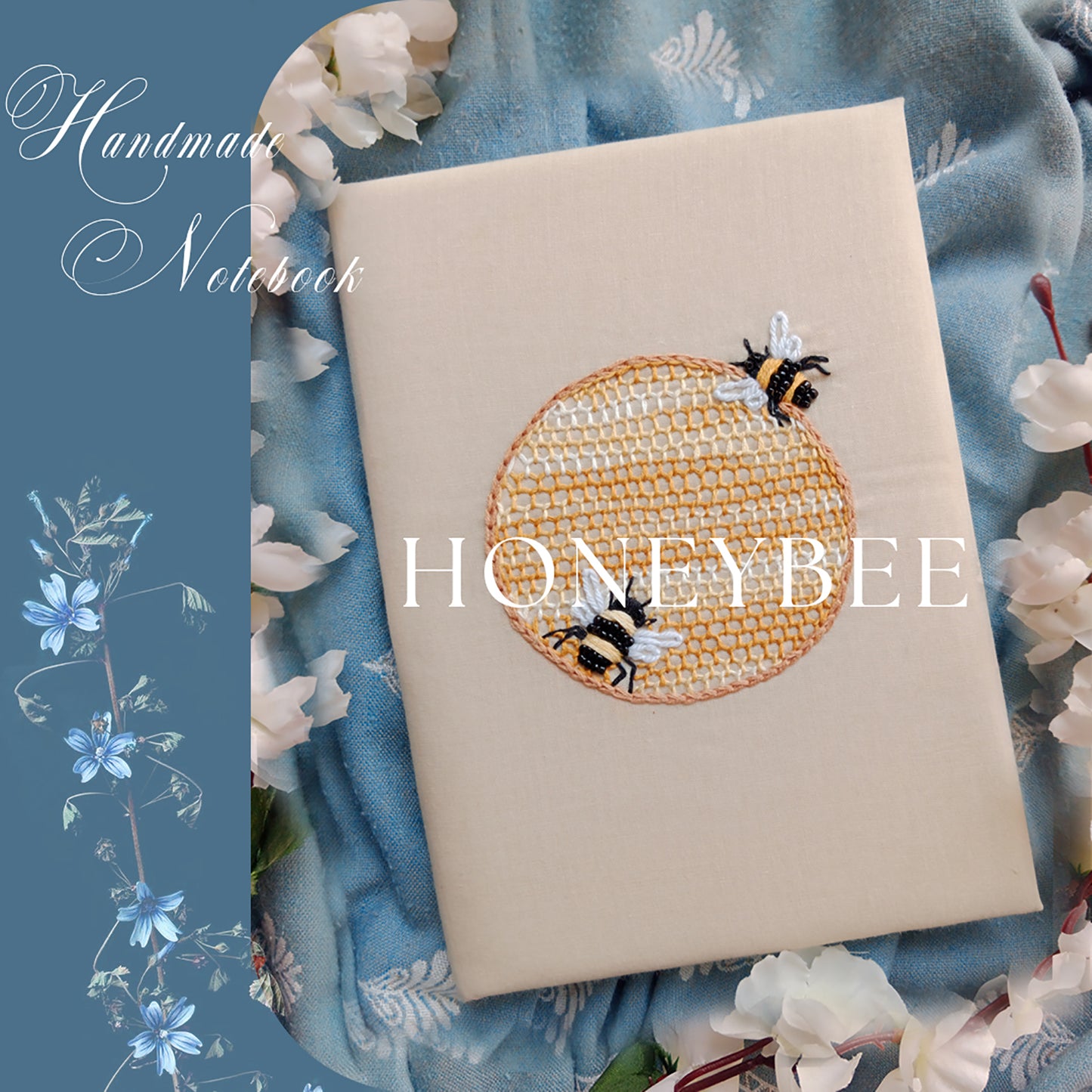 HONEYBEE - Hand Embroidered Notebook