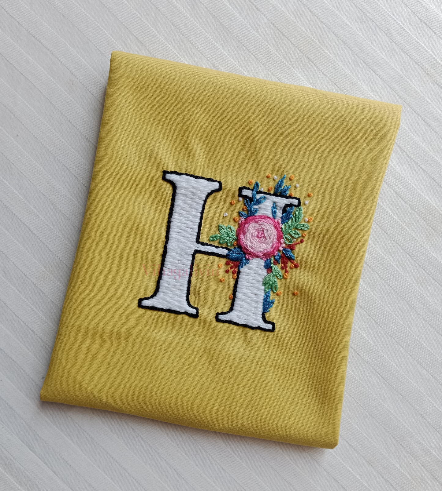 H Embroidery Patch (Handmade)