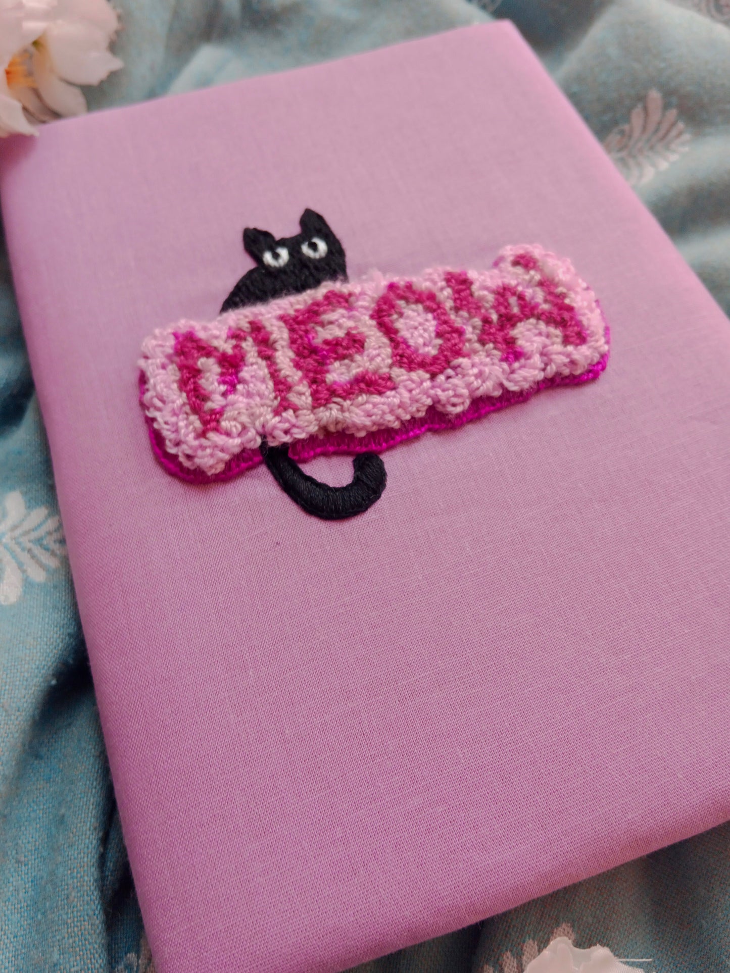 MEOW - Hand Embroidered Notebook