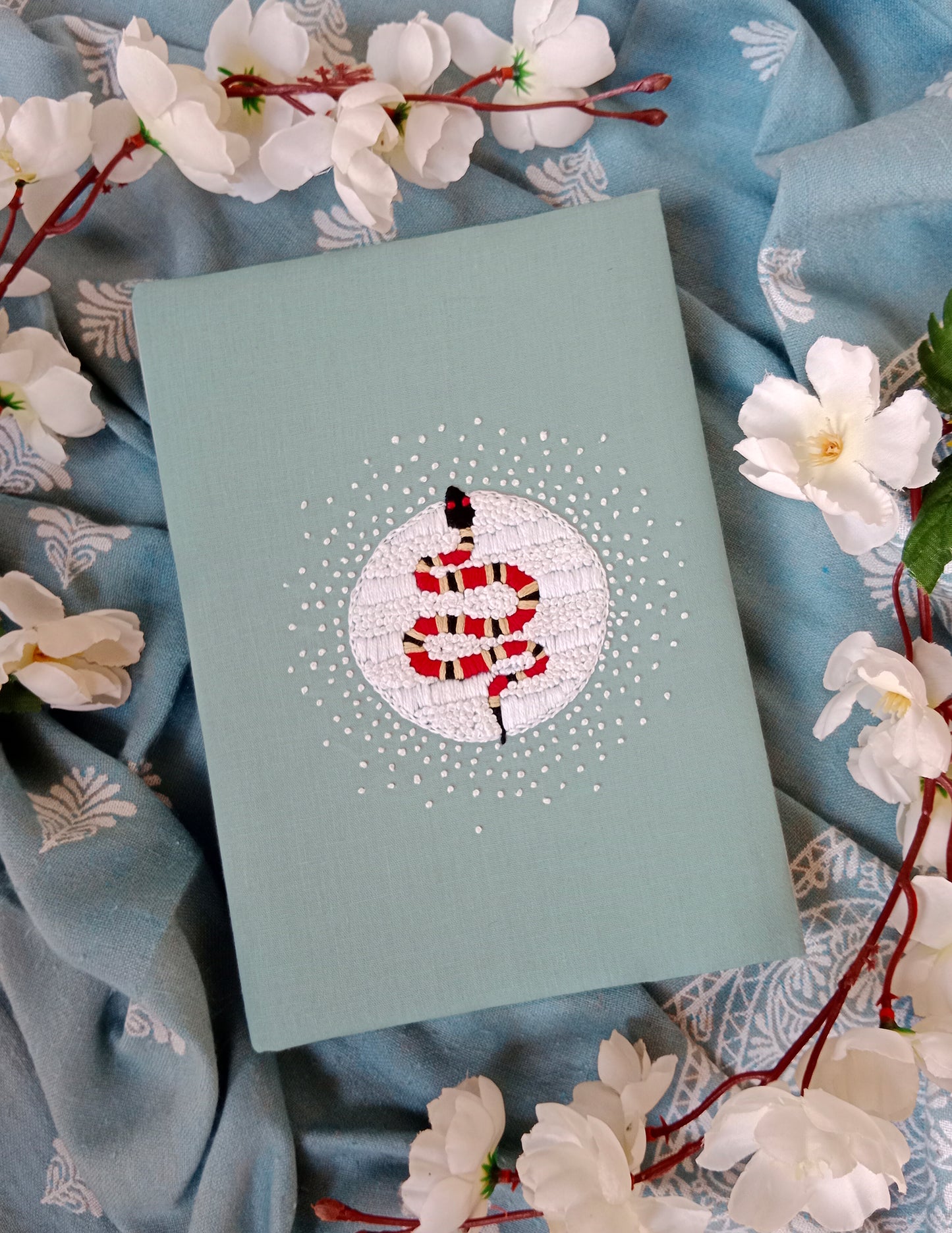 SCARLET - Hand Embroidered Notebook