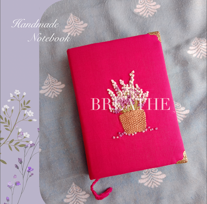 BREATHE - Hand Embroidered Notebook
