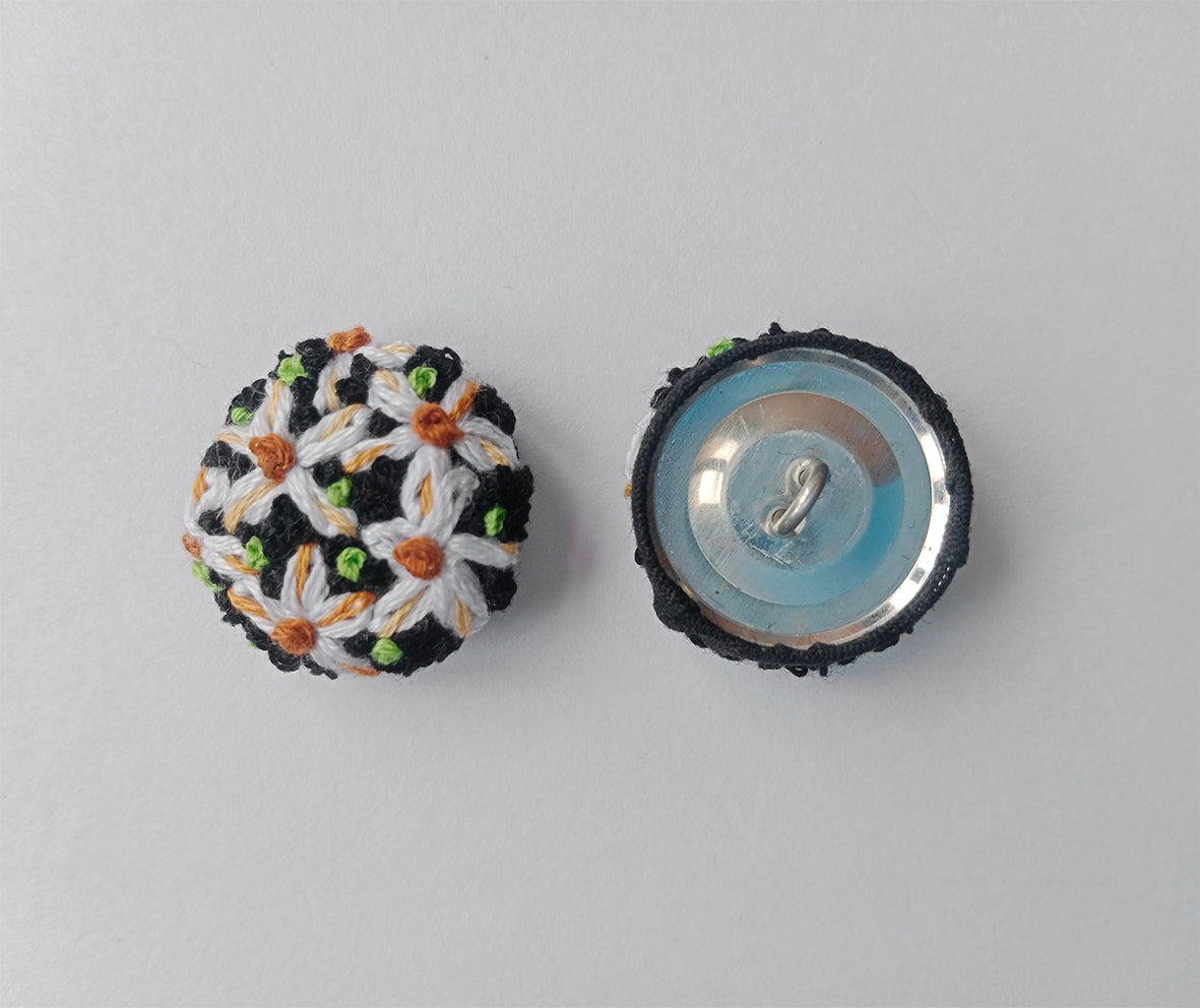Hand Embroidered Button (set of 2)