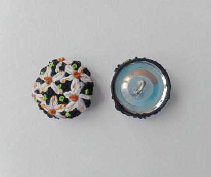 Hand Embroidered Button (set of 2)