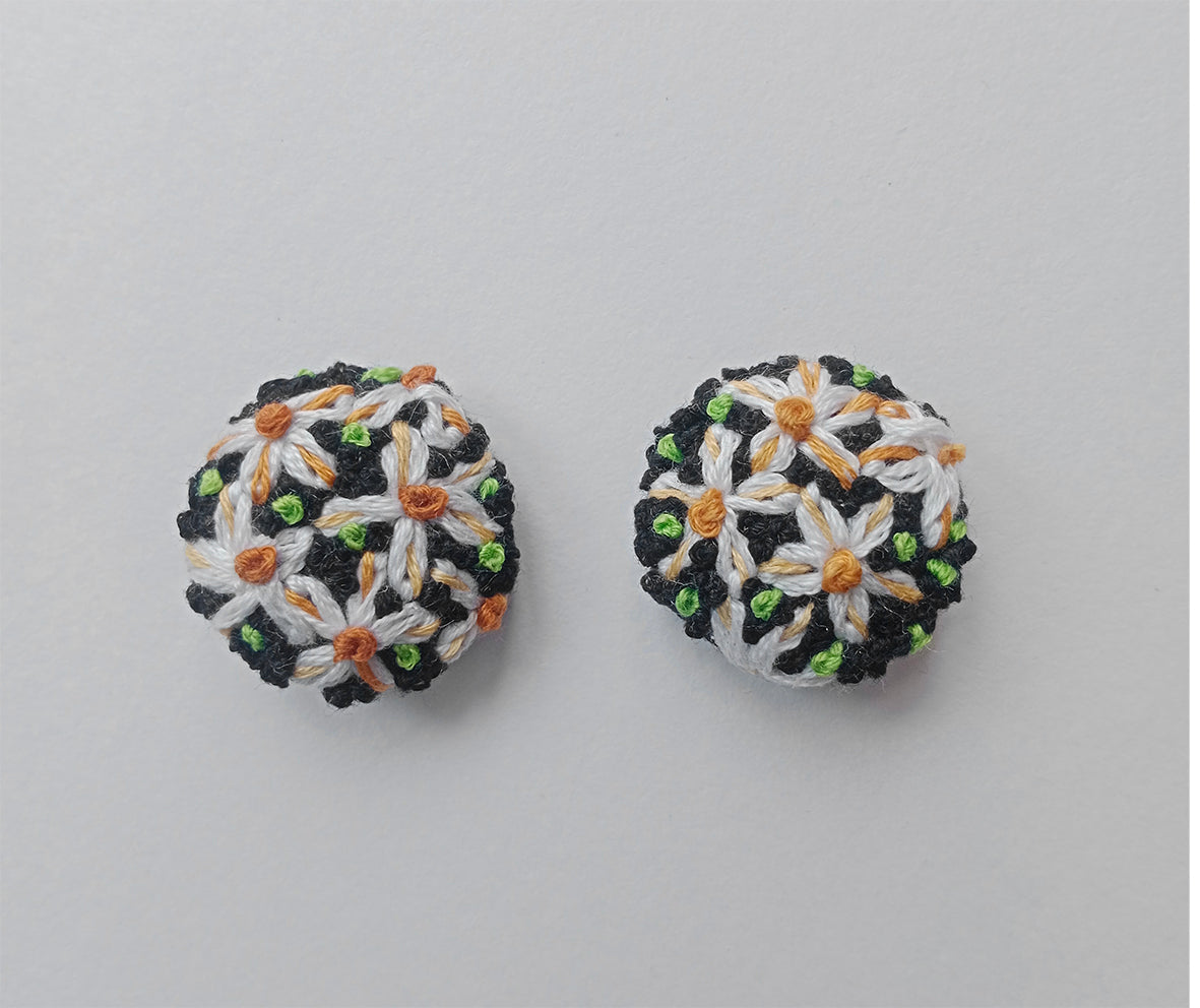 Hand Embroidered Button (set of 2)