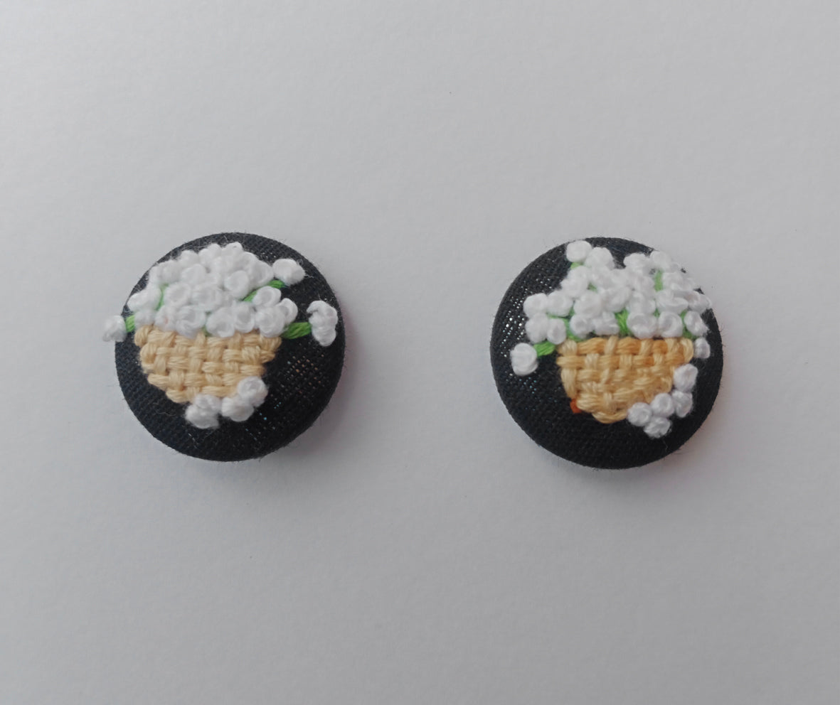 Hand Embroidered Button (set of 2)