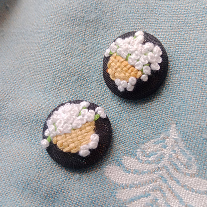 Hand Embroidered Button (set of 2)
