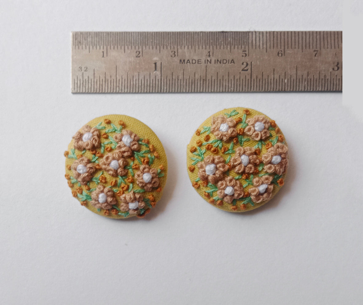 Hand Embroidered Button (set of 2)