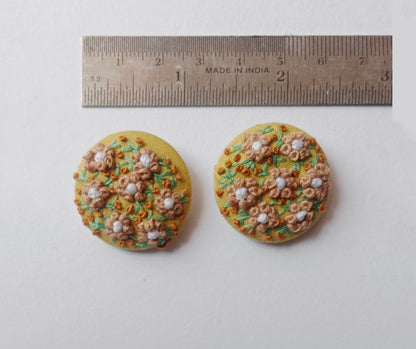 Hand Embroidered Button (set of 2)