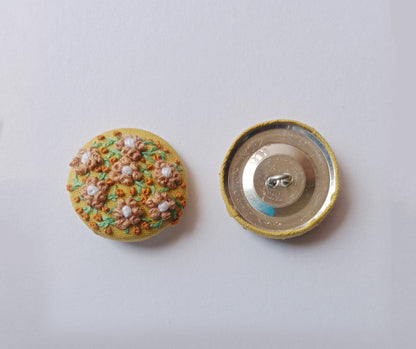 Hand Embroidered Button (set of 2)