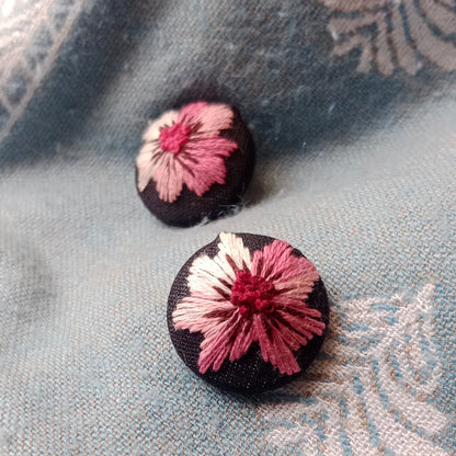 Hand Embroidered Button (set of 2)