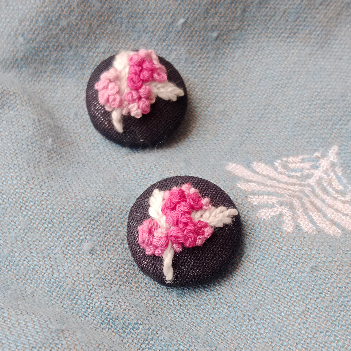 Hand Embroidered Button (set of 2)