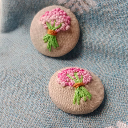 Hand Embroidered Button (set of 2)