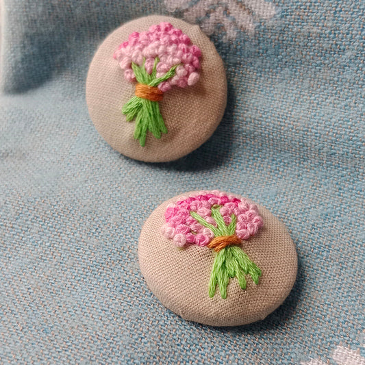 Hand Embroidered Button (set of 2)