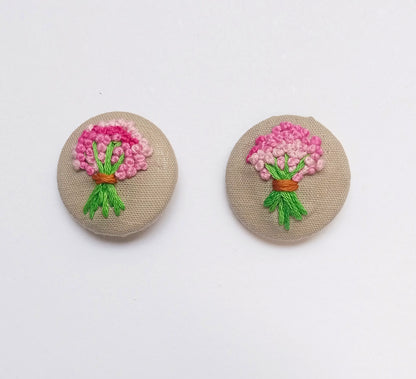Hand Embroidered Button (set of 2)