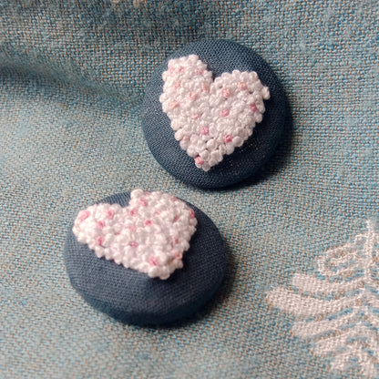 Hand Embroidered Button (set of 2)