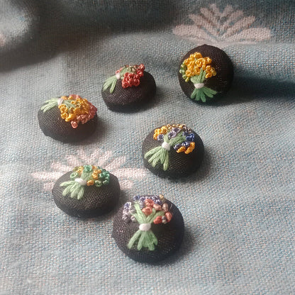 Hand Embroidered Button (set of 6)