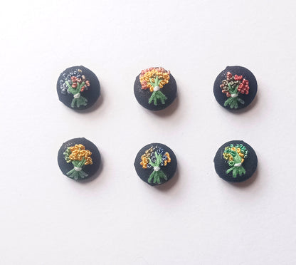 Hand Embroidered Button (set of 6)