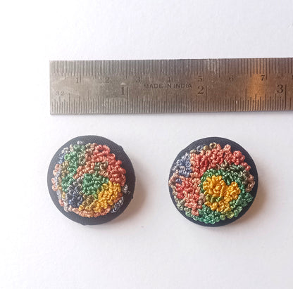 Hand Embroidered Button (set of 2)