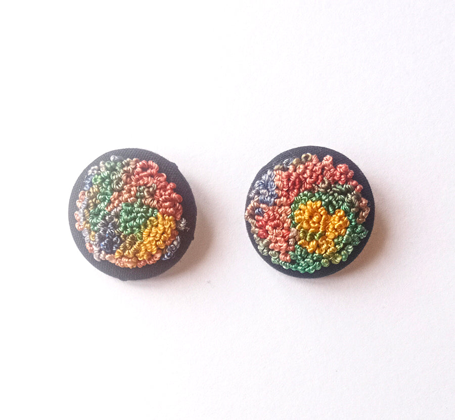 Hand Embroidered Button (set of 2)