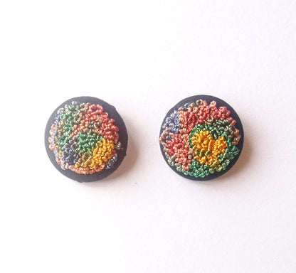Hand Embroidered Button (set of 2)