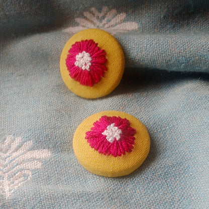 Hand Embroidered Button (set of 2)