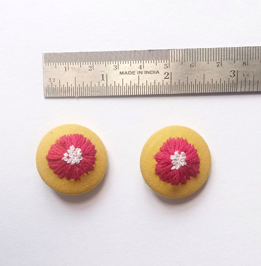 Hand Embroidered Button (set of 2)