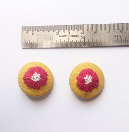 Hand Embroidered Button (set of 2)