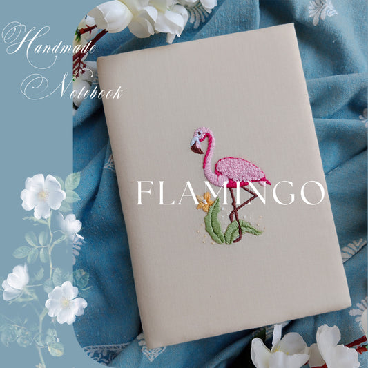 FLAMINGO - Hand Embroidered Notebook