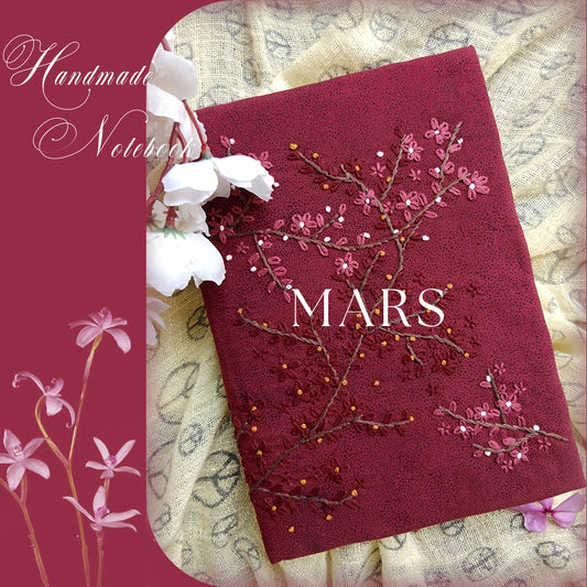 MARS - Hand Embroidered Notebook